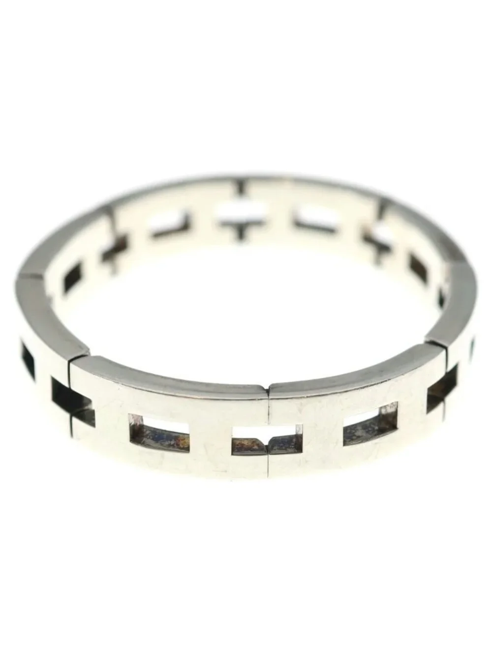 Hermes Vintage Motif Bracelet Silver